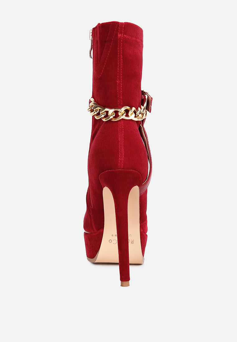 Zeppelin High Platform Velvet Ankle Boots - Tigbul's Variety Fashion Shop