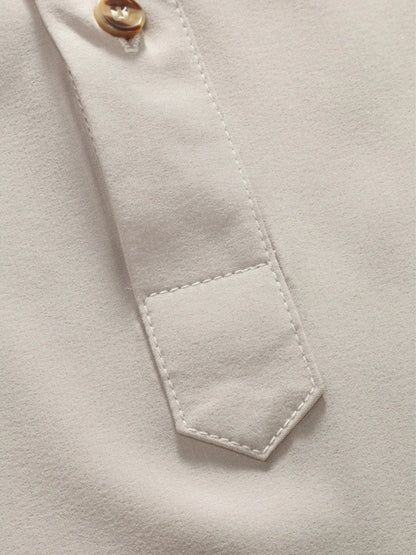 Men's Button Detail Short Sleeve Blouse - Tigbul's Variety Fashion Shop