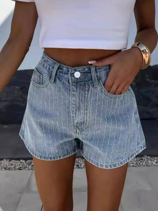 High Waist Wash Denim Shorts - Tigbul's Variety Fashion Shop