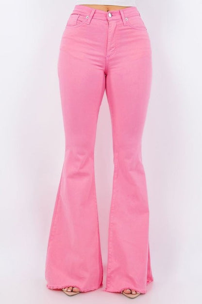 Bell Bottom Jean in Pink Inseam 32 - Tigbul's Variety Fashion Shop