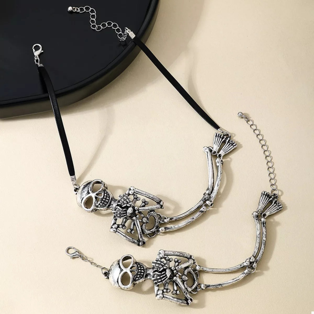 Alloy Skull Necklace and Bracelet Jewelry Set - Tigbul's Variety Fashion Shop