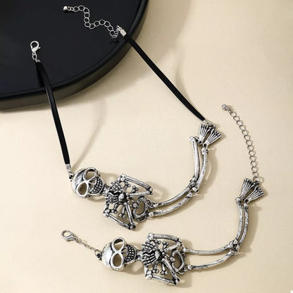 Alloy Skull Necklace and Bracelet Jewelry Set - Tigbul's Variety Fashion Shop