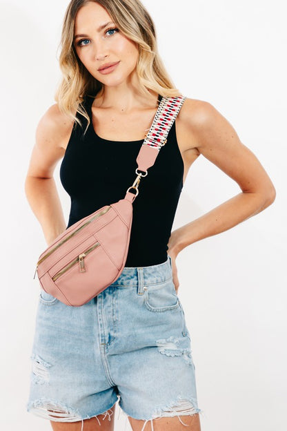 PU Leather Crossbody Bag with Removable Strap