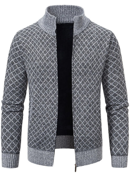 Men's Plus Size Zip-Up Knit Cardigan - Tigbul's Variety Fashion Shop