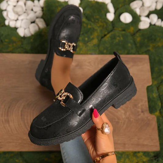 Round Toe Block Heels Loafers - Tigbul's Variety Fashion Shop