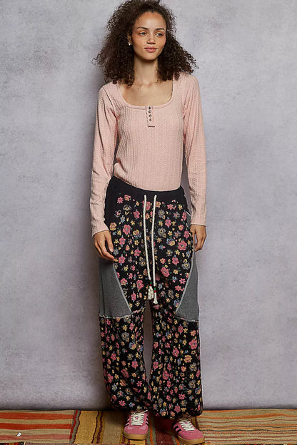 POL Square Neck Cropped Knit Top with Curved Hem - Tigbul's Variety Fashion Shop