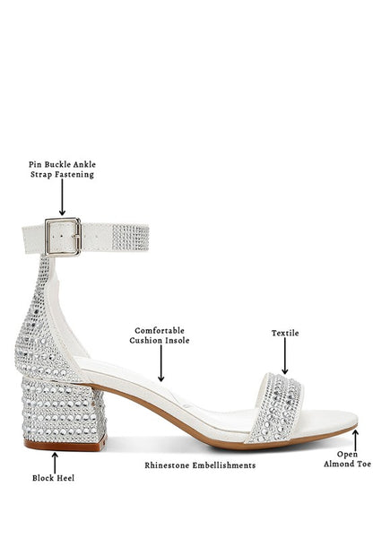 Twerky Rhinestones Embellished Block Sandals - Tigbul's Variety Fashion Shop