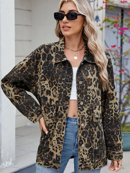 Button Up Long Sleeve Denim Jacket - Tigbul's Variety Fashion Shop