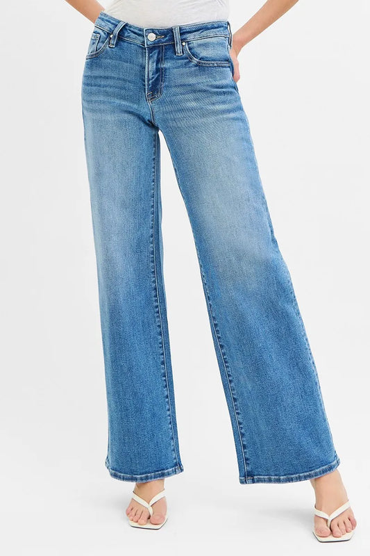 RISEN Full Size Low Rise Wide Leg Jeans Plus Size - Tigbul's Variety Fashion Shop