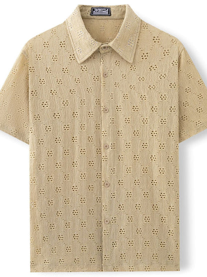 Men's Plus Size Button Down Short Sleeve Shirt - Tigbul's Variety Fashion Shop