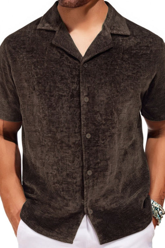 Men's Plus Size Button Down Short Sleeve Shirt - Tigbul's Variety Fashion Shop
