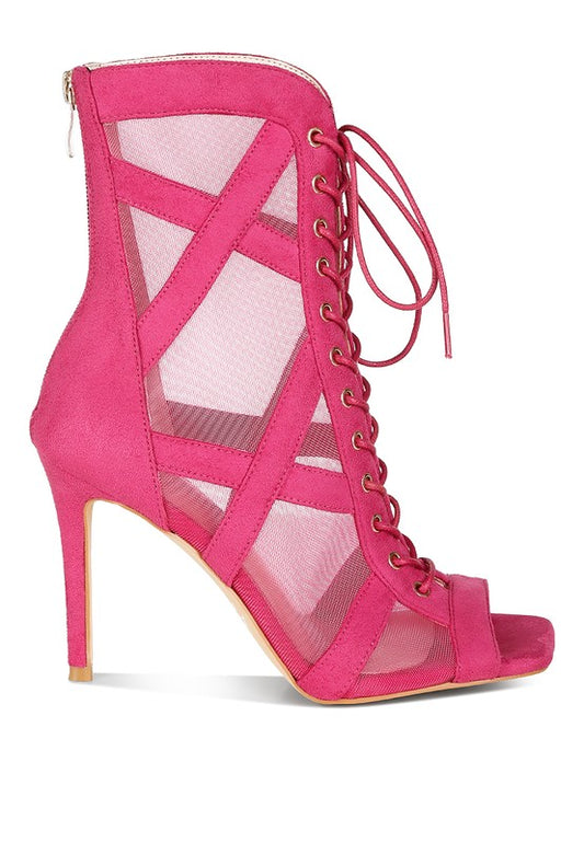 Anarki Mesh Lace-Up Ankle Boots - Tigbul's Variety Fashion Shop