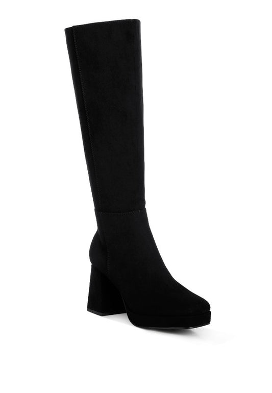 Ryo Calf-Length Micro Suede Boots - Tigbuls Variety Fashion