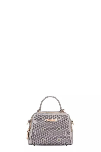 Nicole Lee USA Vegan Geometric Pattern Structured Handbag - Tigbul's Variety Fashion Shop