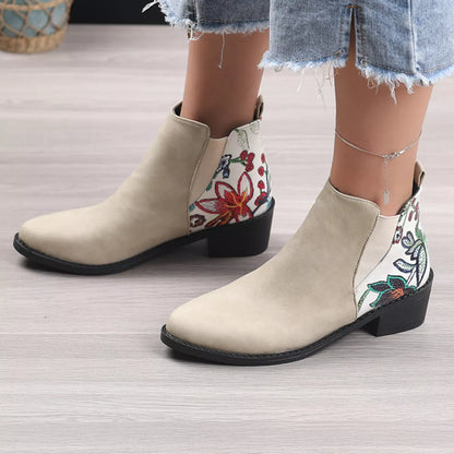 Point Toe Block Heels Ankle Boots - Tigbul's Variety Fashion Shop