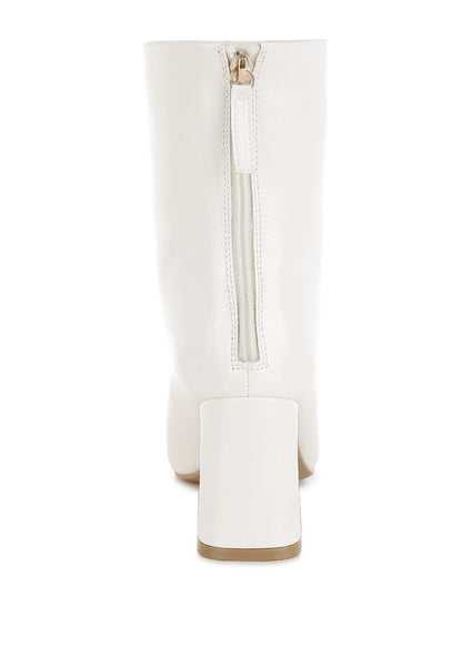 Kostaka Patent Square Toe Ankle Boots - Tigbul's Variety Fashion Shop