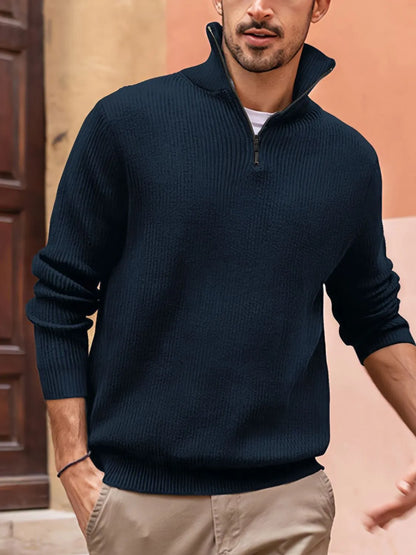 Men's Full Size Quarter Zip Long Sleeve Top Plus Size - Tigbul's Variety Fashion Shop