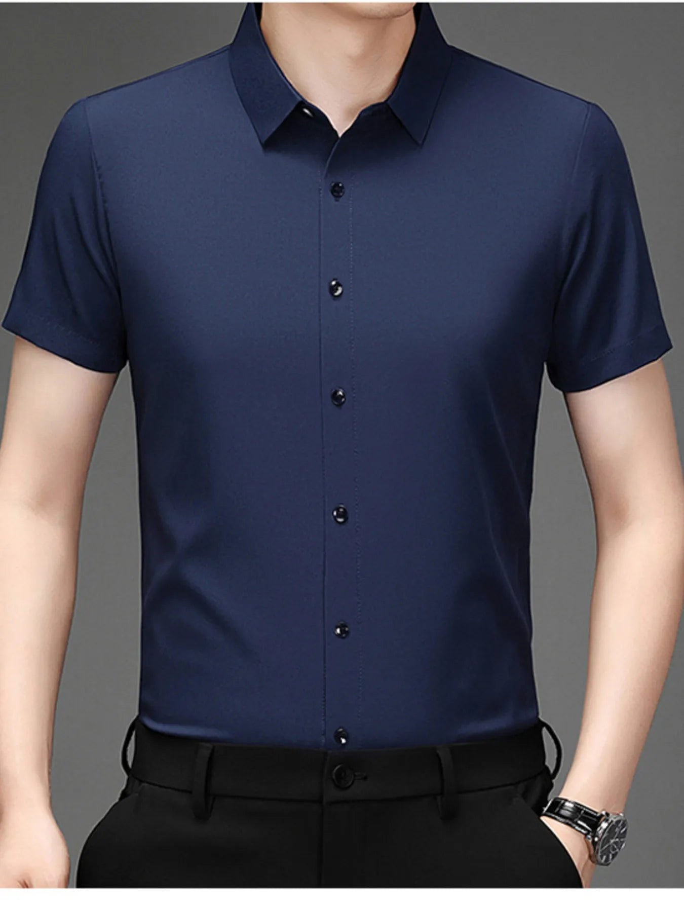 Men's Plus Size Button Up Short Sleeve Shirt - Tigbul's Variety Fashion Shop