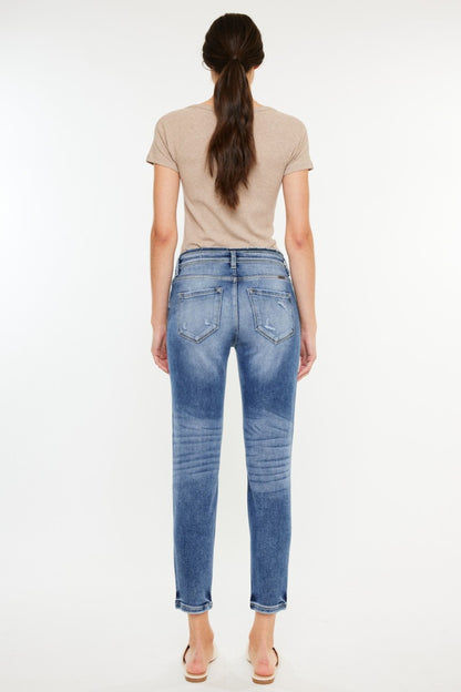 Kancan High Rise Distressed Mom Jeans - Tigbul's Variety Fashion Shop