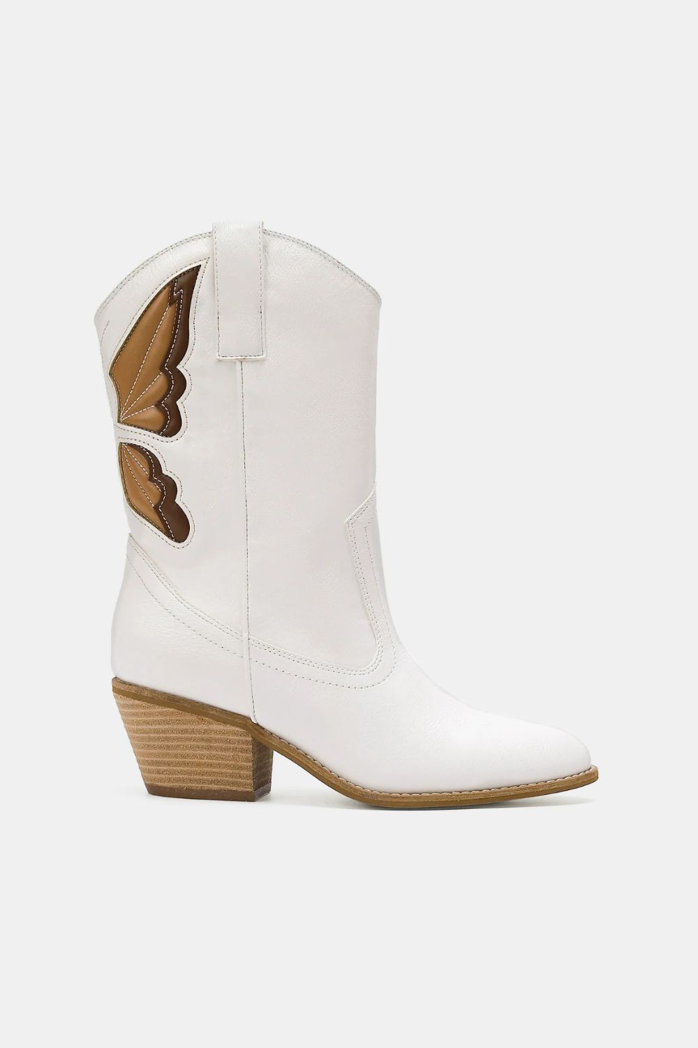 White Butterfly Cut Detail Point Toe Boots - Tigbul's Variety Fashion Shop