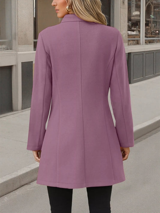 Button Up Long Sleeve Coat - Tigbul's Variety Fashion Shop