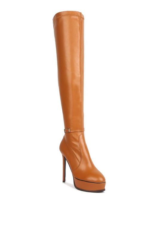 TWINKLES Patent Stiletto Heeled Long Boots - Tigbul's Variety Fashion Shop