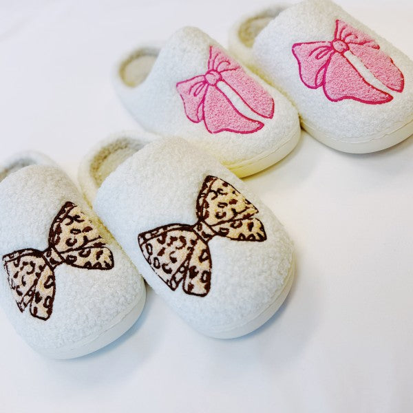 Emily Bow Cozy Lounge Slippers - Tigbul's Variety Fashion Shop