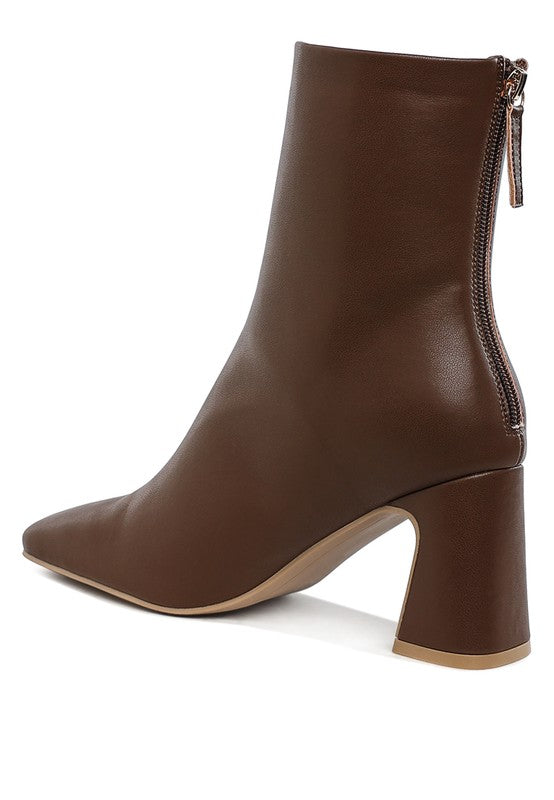 Neapolitan Faux Leather Square Toe Ankle Boots - Tigbul's Variety Fashion Shop