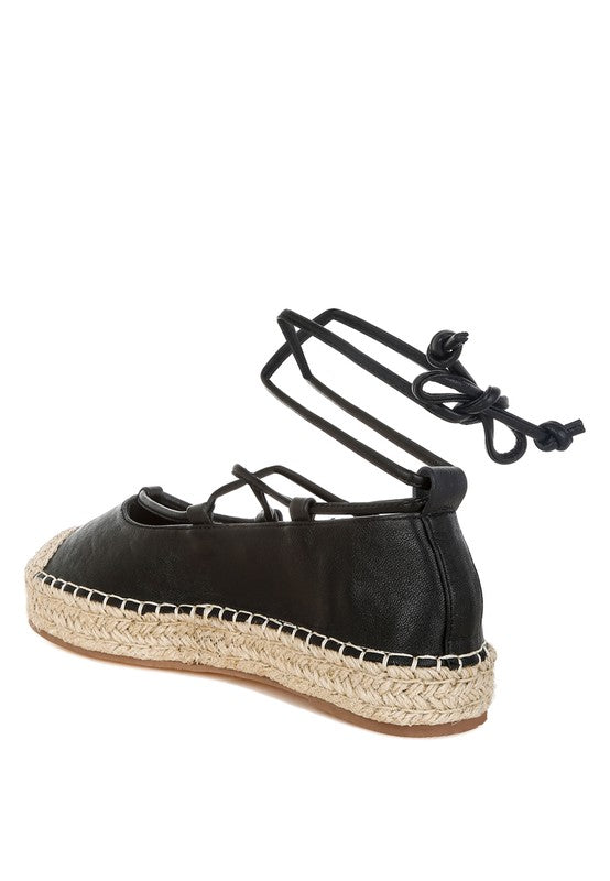 Alaya Woven Toe Lace-Up Espadrilles - Tigbul's Variety Fashion Shop