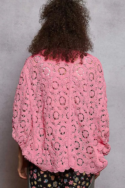 POL Floral Pattern Open Front Cardigan - Tigbul's Variety Fashion Shop
