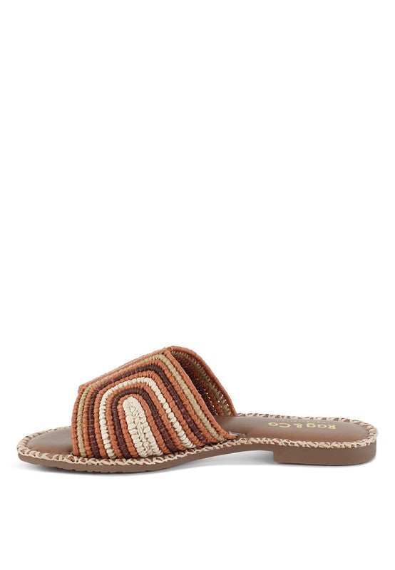 Kivah Handwoven Raffia Slip-On Flats - Tigbul's Variety Fashion Shop