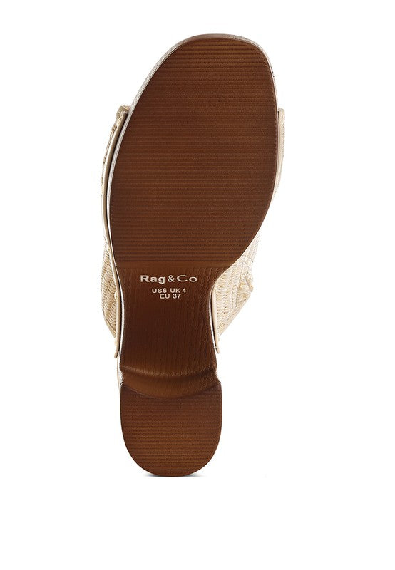 Marengo Raffia Wooden Clogs - Tigbul's Variety Fashion Shop