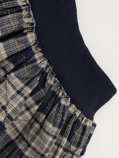 Drawstring Plaid Skort - Tigbul's Variety Fashion Shop