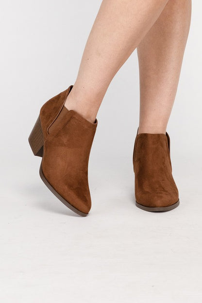 GWEN Brown Faux Suede Ankle Boots - Tigbuls Variety Fashion