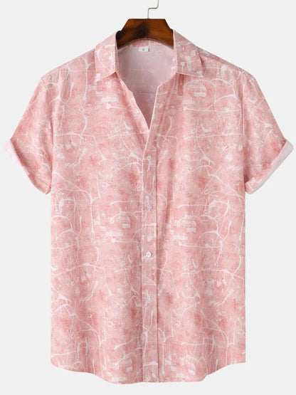 Men's Printed Short Sleeve Button Down Shirt - Tigbul's Variety Fashion Shop