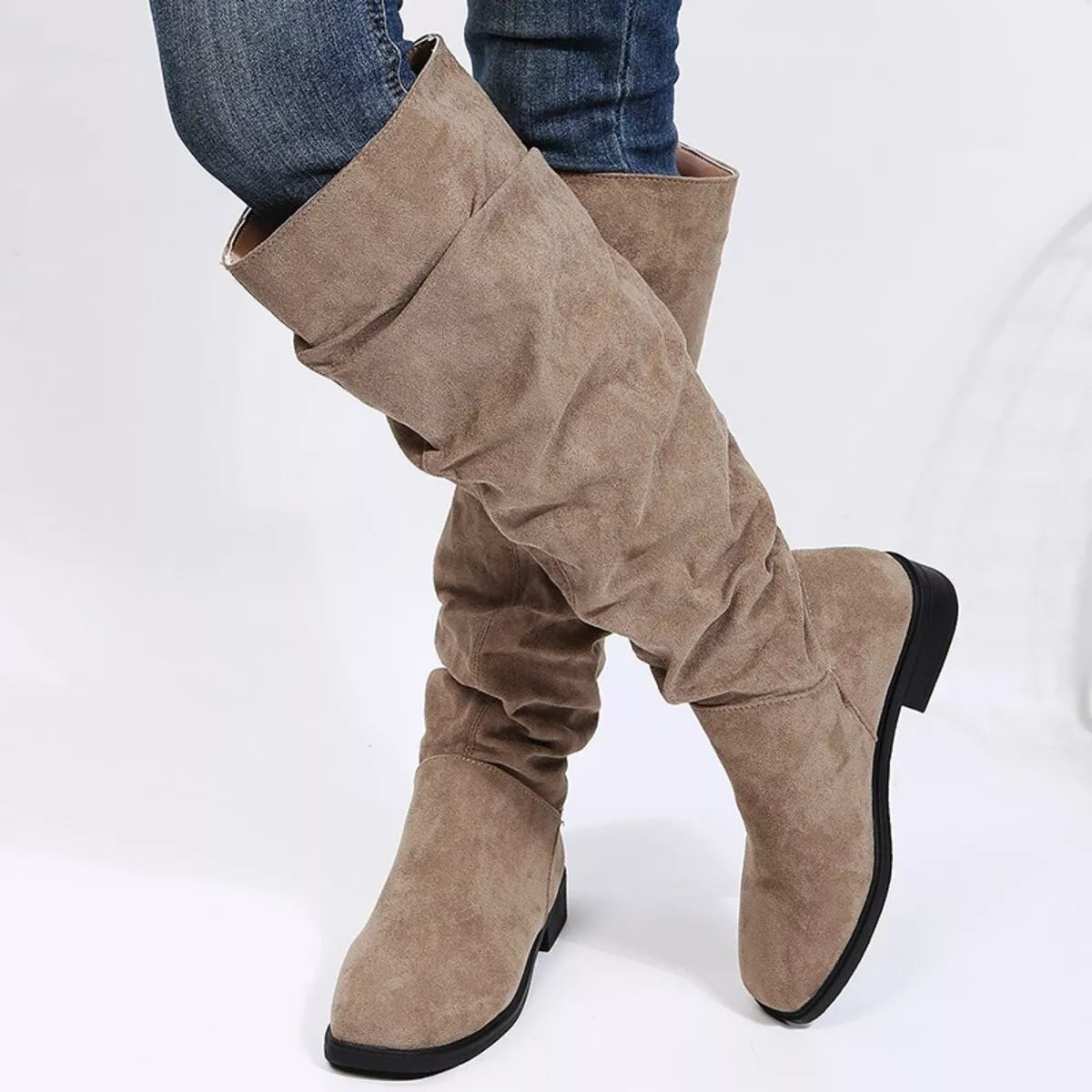 Slouchy Knee High Boots - Tigbul's Variety Fashion Shop