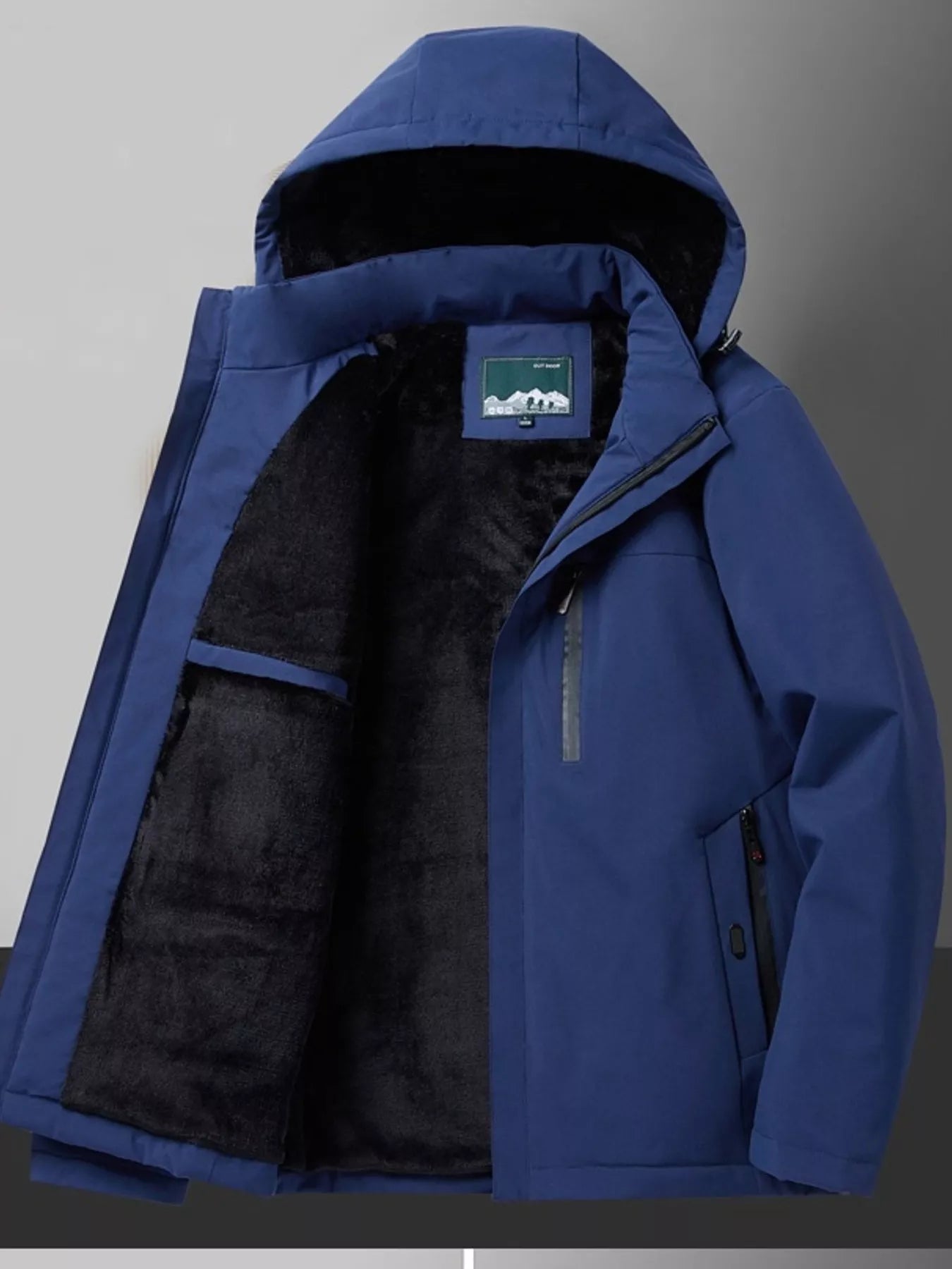 Men's Plus Size Warm Fleece Lined Hooded Winter Coat | Tigbuls