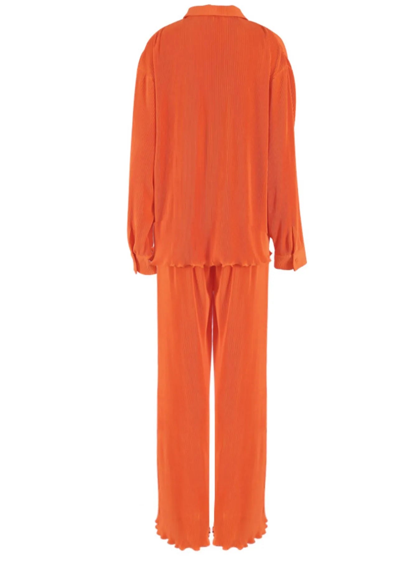 Button Up Long Sleeve Top and Pants Set - Tigbul's Variety Fashion Shop