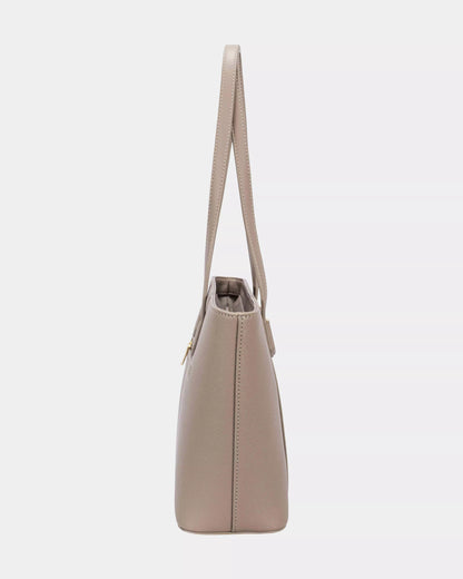 David Jones Leather Tote Bag with Gold Hardware - Tigbul's Variety Fashion Shop