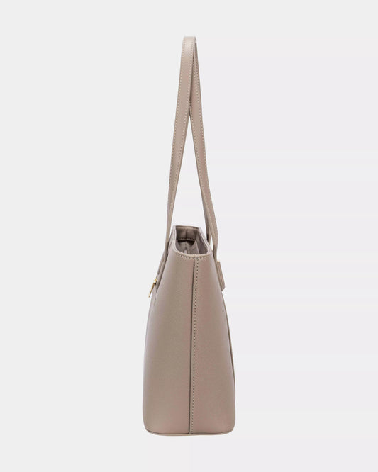 David Jones Leather Tote Bag with Gold Hardware - Tigbul's Variety Fashion Shop