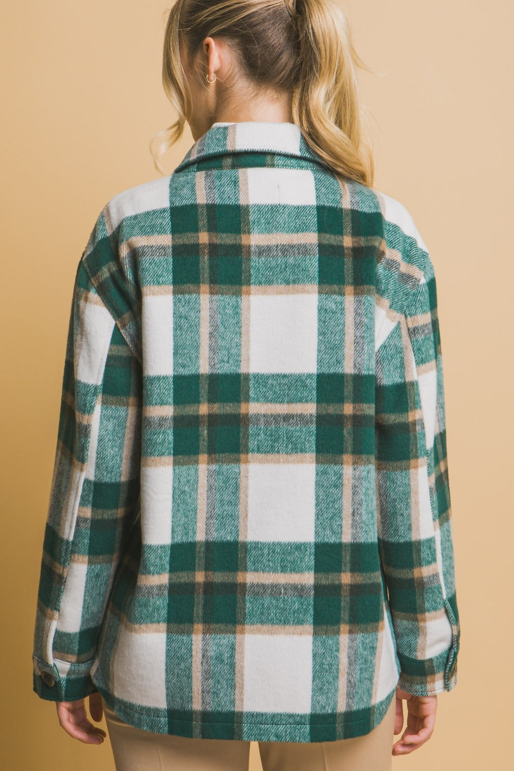 Love Tree Plaid Button Up Shacket - Tigbul's Variety Fashion Shop