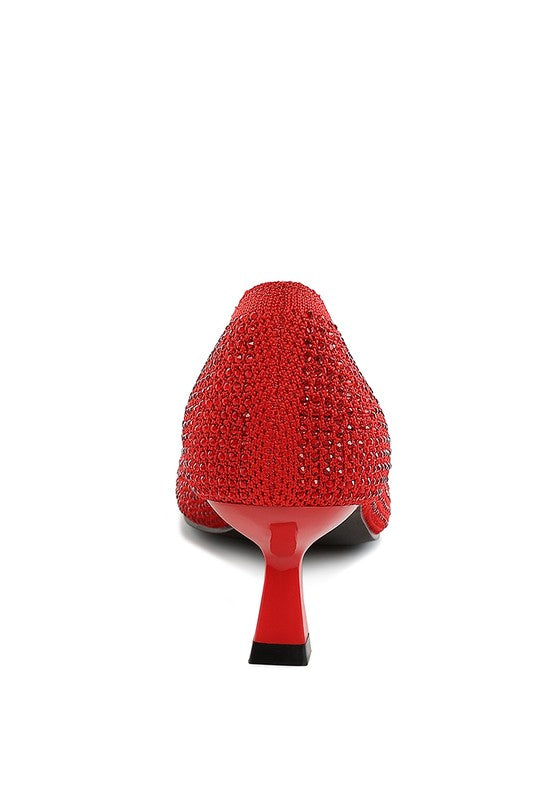 Vimto Breathable Flyknit Rhinestone Pumps - Tigbul's Variety Fashion Shop