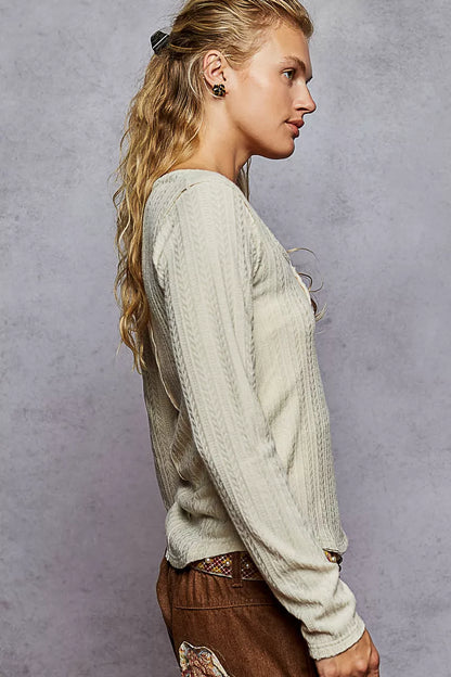 POL Square Neck Cropped Knit Top with Curved Hem - Tigbul's Variety Fashion Shop