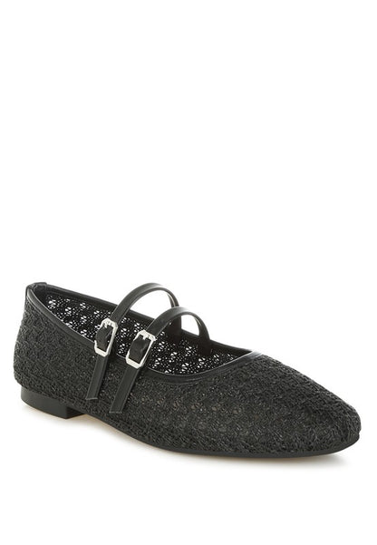 Warena Pin Buckle Strapped Ballerinas - Tigbul's Variety Fashion Shop