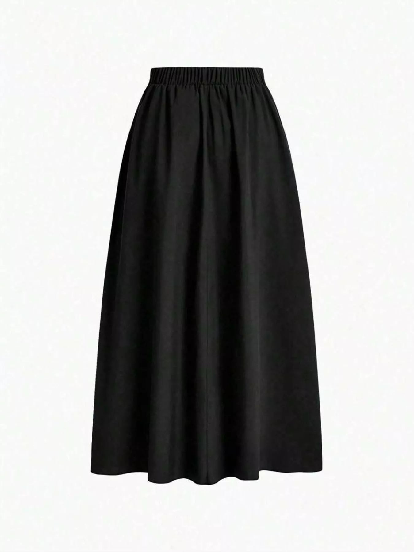 Elastic Waist Pleated Detail Skirt - Tigbul's Variety Fashion Shop