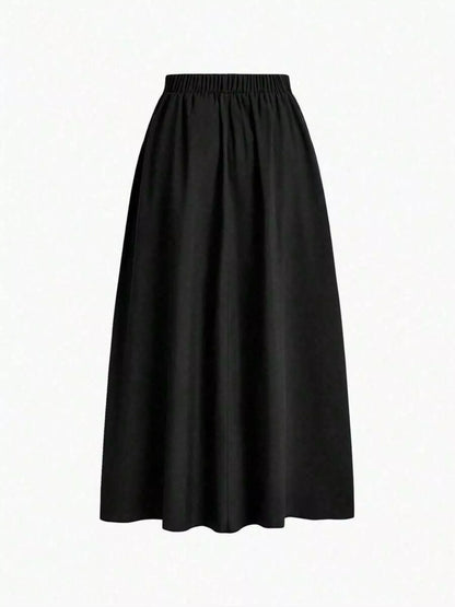 Elastic Waist Pleated Detail Skirt - Tigbul's Variety Fashion Shop