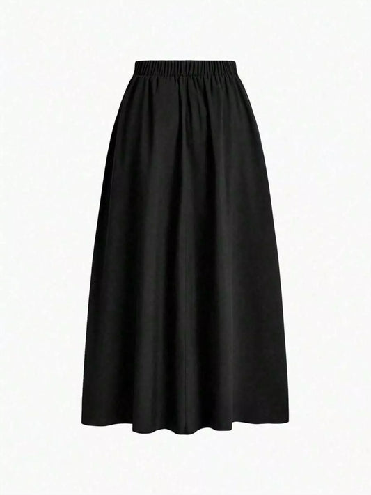 Elastic Waist Pleated Detail Skirt - Tigbul's Variety Fashion Shop