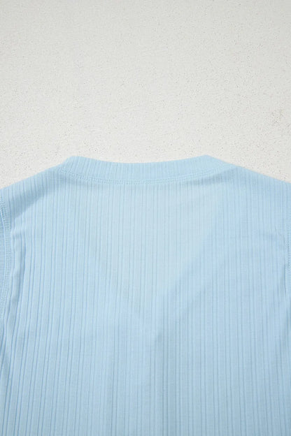Summer Ribbed Sleeveless Drawstring Romper - Tigbul's Variety Fashion Shop