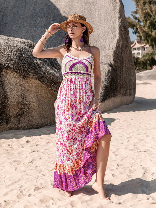 Printed Scoop Neck Cami Dress - Tigbul's Variety Fashion Shop