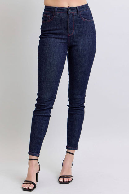 Judy Blue Full Size Heart Shaped Back Pockets Skinny Jeans - Tigbul's Variety Fashion Shop